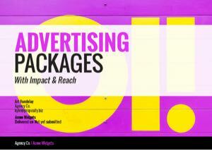 Advertising proposal template cover