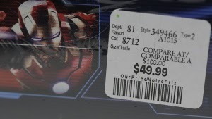 a price tag on a dvd