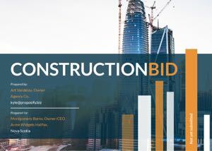 Construction bid proposal template cover