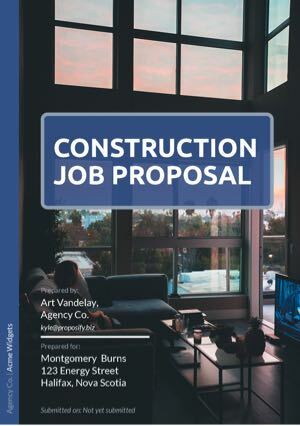 Construction job proposal template cover