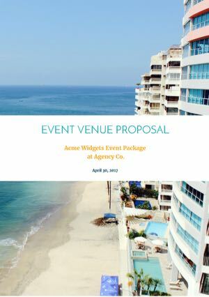 Hotel event venue proposal template cover
