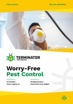 Pest control proposal template cover