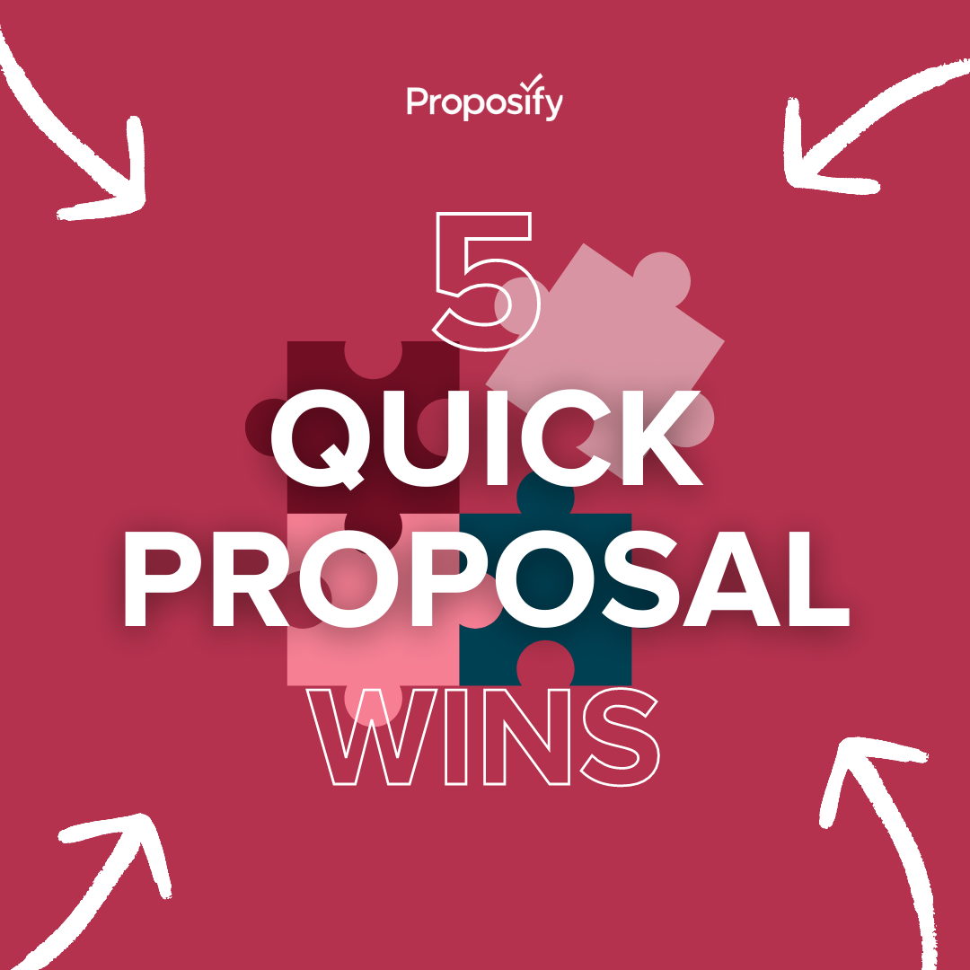 5 quick proposal Wins text over puzzle pieces