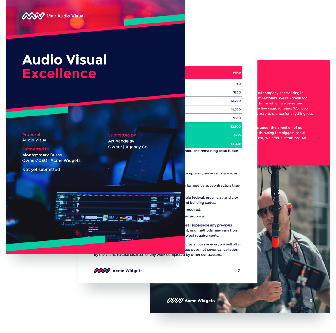 free audio visual proposal template