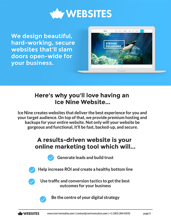 website proposal page design example