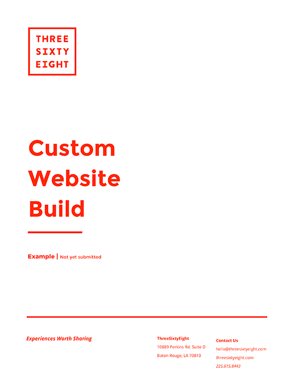 website proposal cover design example