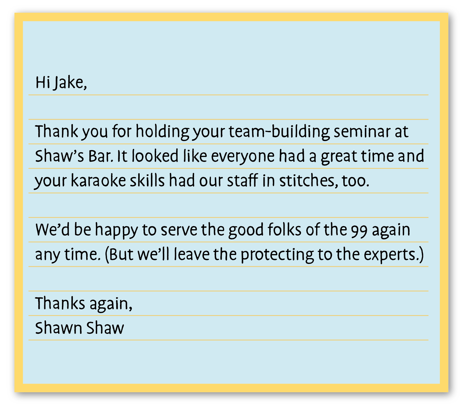 business thank you note example 5