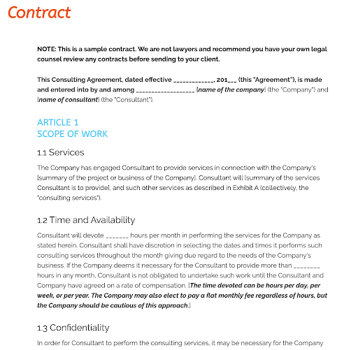 Proposal Terms & Conditions Example