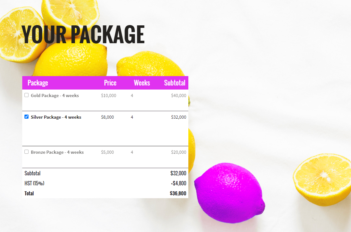 Editable pricing tables help clients upsell themselves and improve your odds of a successful proposal follow-up.