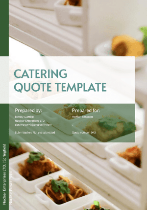 Catering quote template cover