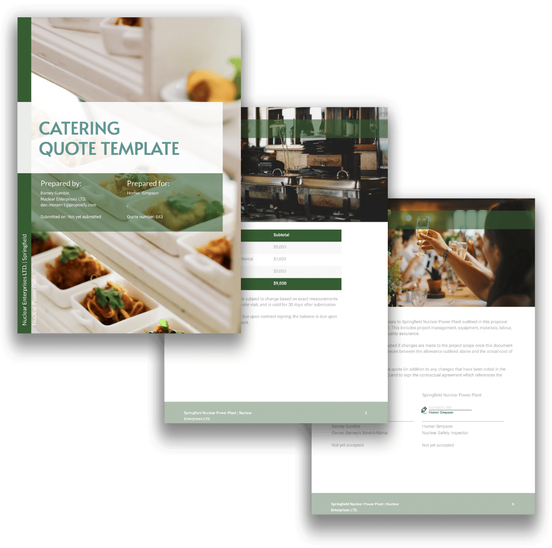 Catering quote template