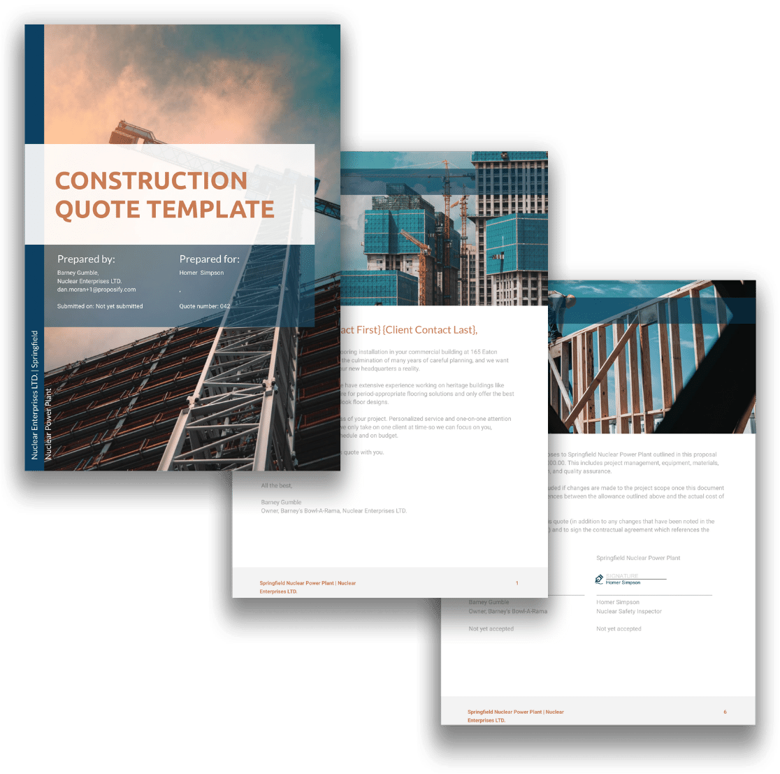 Construction quote template