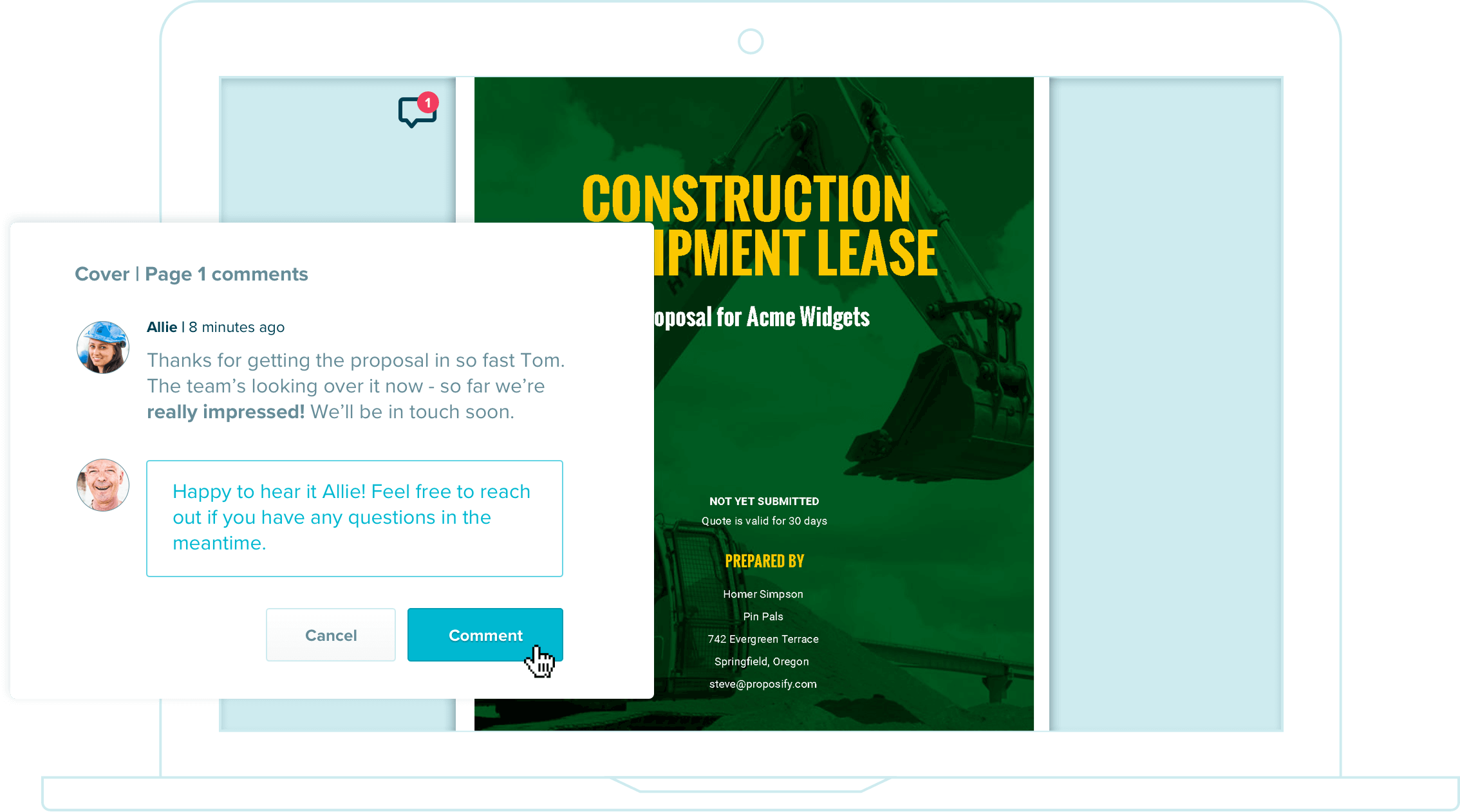 deliver an excellent construction proposal experience