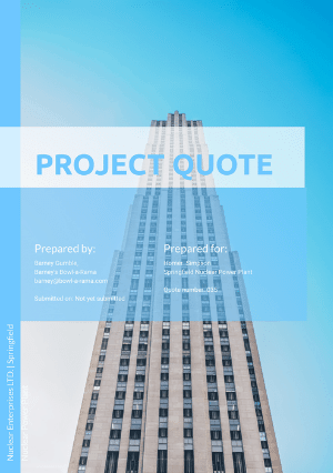 Project quote template cover