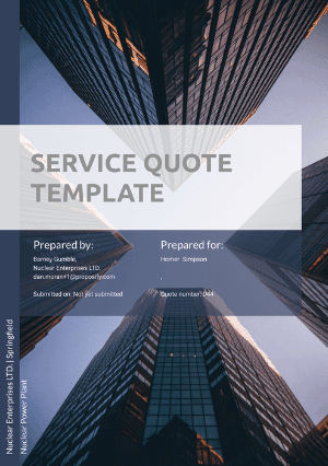 Service quote template cover