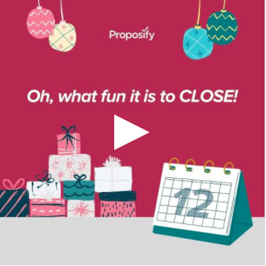 a holiday setting with decor and presents with test saying "Oh, what fun it is to close!