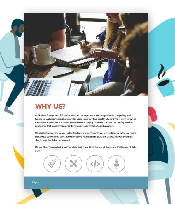 Example approach or solution or "why us" page for a web design proposal.